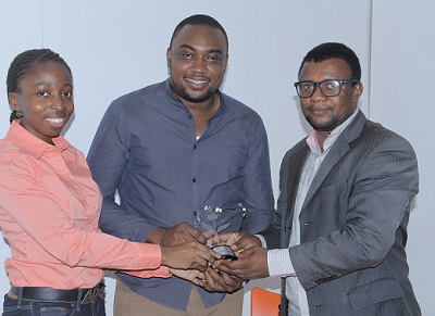 Representatives of Jumia.com receiving award on behalf of the firm from BJAN.